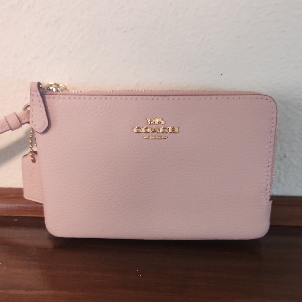 Coach Pink Leather Wristlet